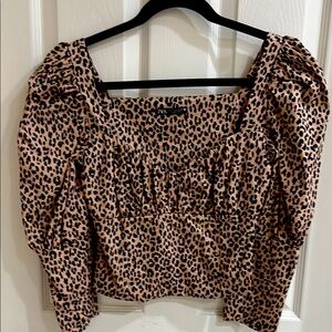 Zara Leopard Print Women's Top - Brown